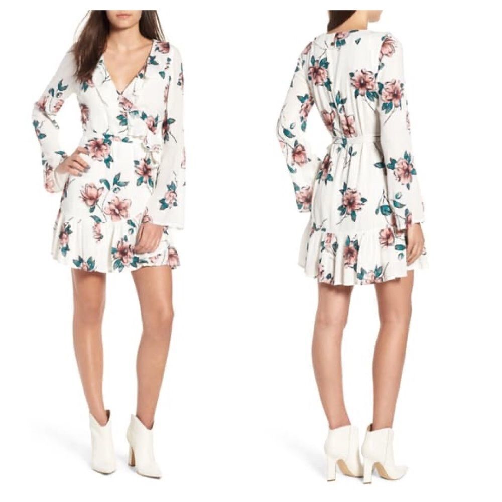 Billabong Love & War Ruffle Trim Minidress Sz Lg